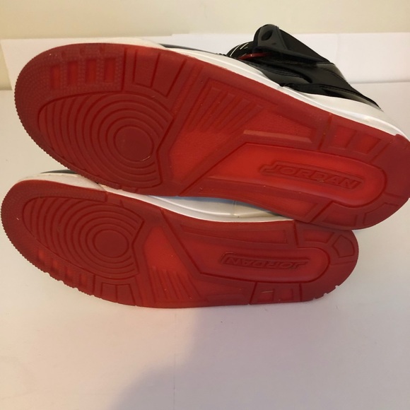 Air Jordan Flight Shoes 45 High 'Bred' Black/Varsity Red/White Size 8.5 … - Picture 7 of 8